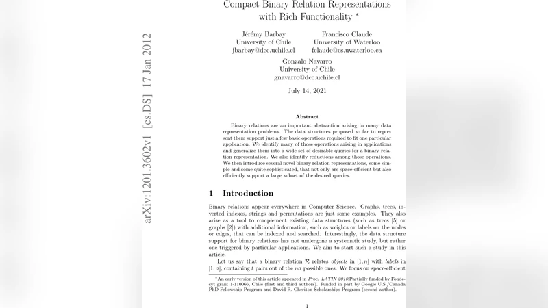 Compact Binary Relation Representations with Rich Functionality