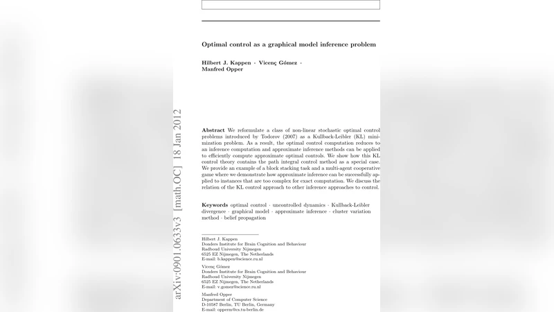 Optimal control as a graphical model inference problem