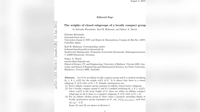 The weights of closed subgroups of a locally compact group