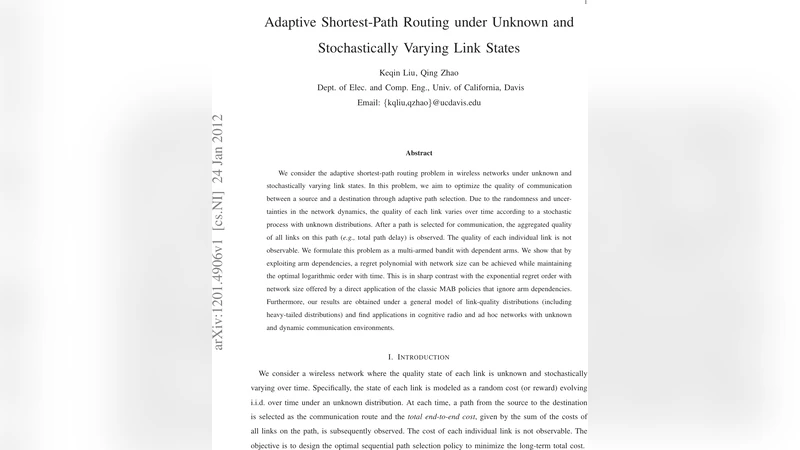 Adaptive Shortest-Path Routing under Unknown and Stochastically Varying   Link States