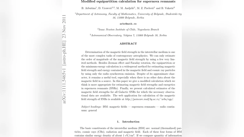 Modified equipartition calculation for supernova remnants