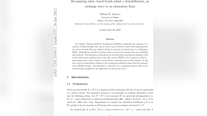 Recognizing destabilization, exchange moves and flypes