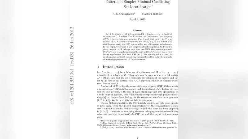 Faster and Simpler Minimal Conflicting Set Identification