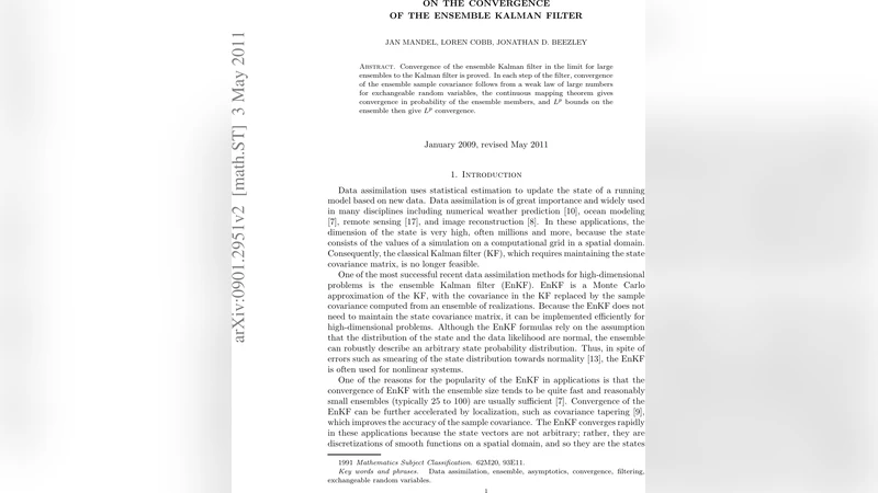 On the Convergence of the Ensemble Kalman Filter