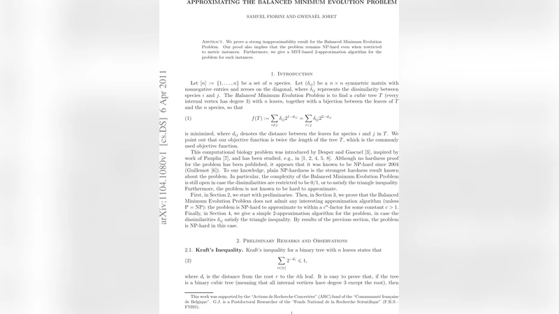 Approximating the Balanced Minimum Evolution Problem