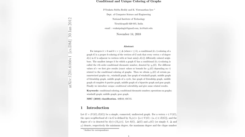 Conditional and Unique Coloring of Graphs (revised resubmission)
