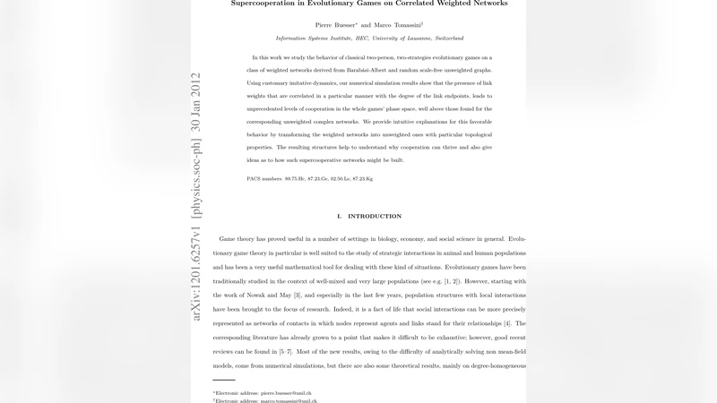 Supercooperation in Evolutionary Games on Correlated Weighted Networks