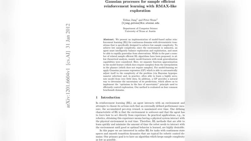 Gaussian Processes for Sample Efficient Reinforcement Learning with   RMAX-like Exploration