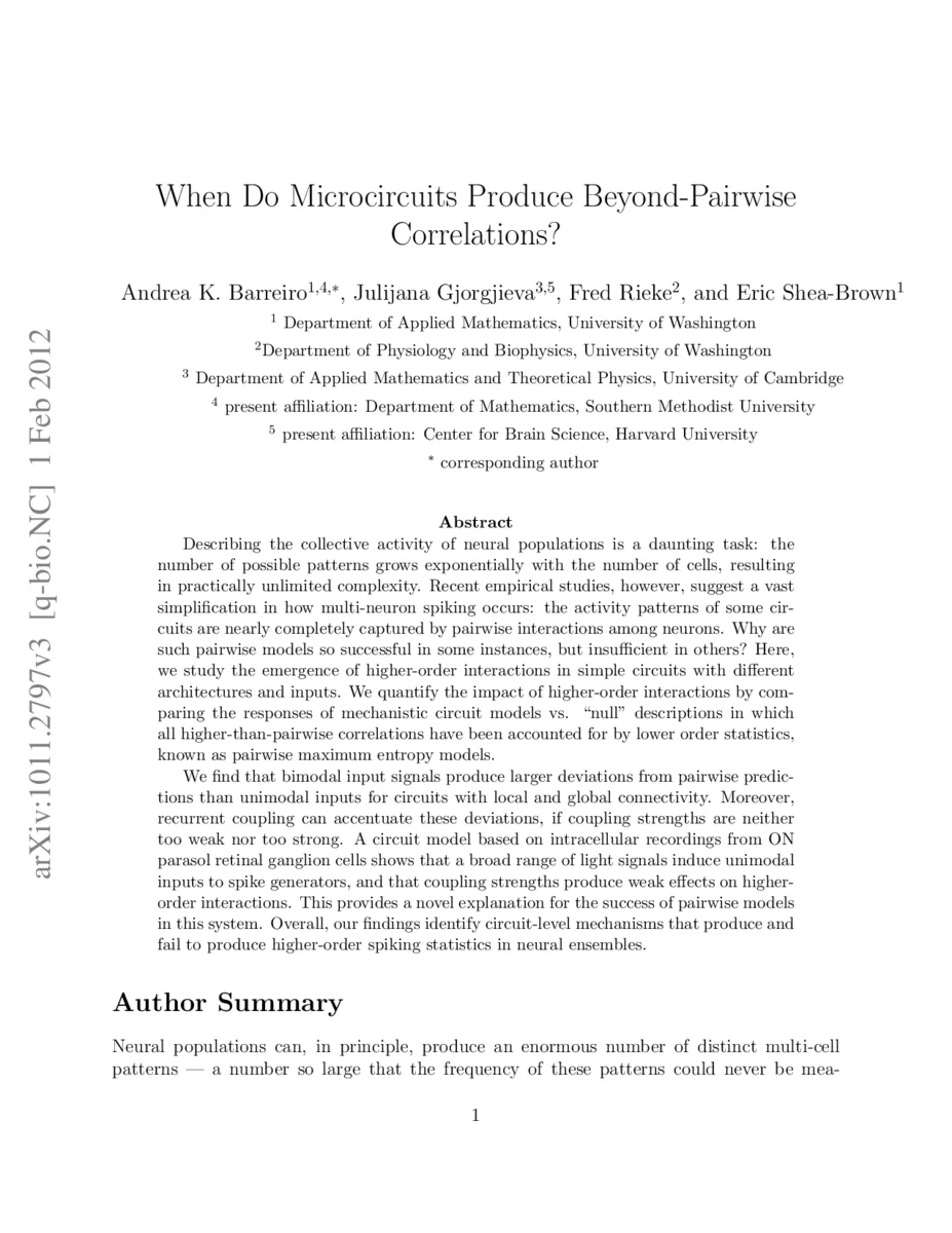 When are microcircuits well-modeled by maximum entropy methods?