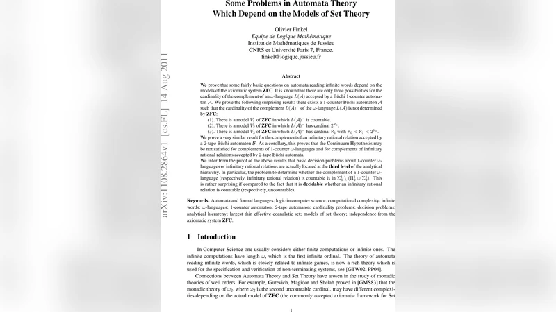 Some Problems in Automata Theory Which Depend on the Models of Set   Theory