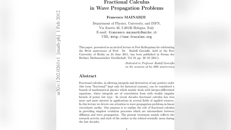 Fractional Calculus in Wave Propagation Problems