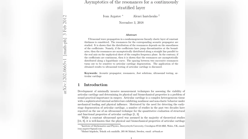Asymptotics of the resonances for a continuously stratified layer
