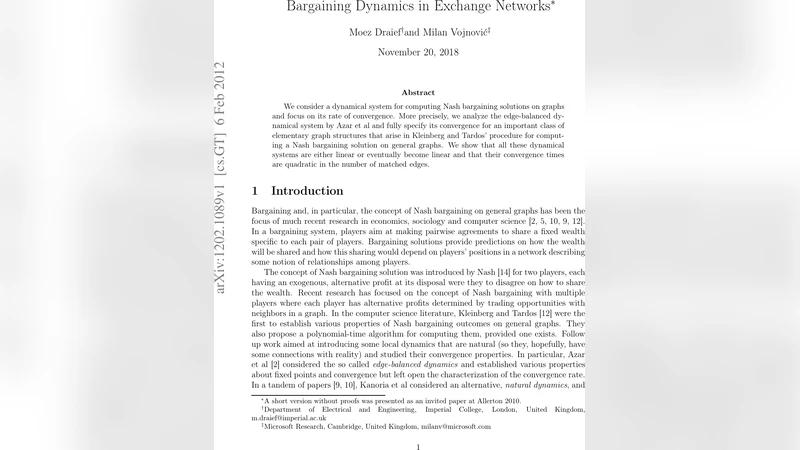 Bargaining Dynamics in Exchange Networks