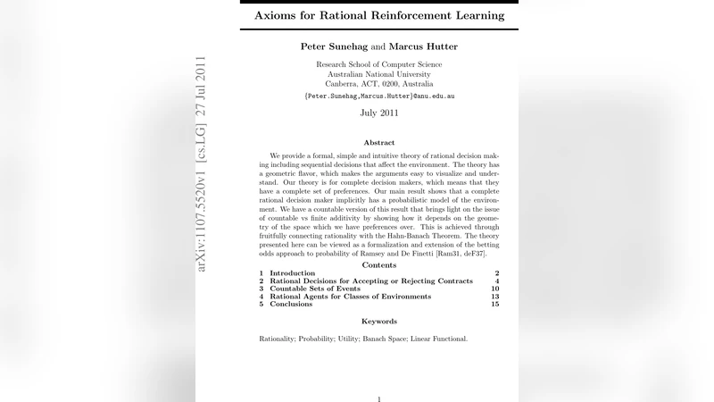 Axioms for Rational Reinforcement Learning