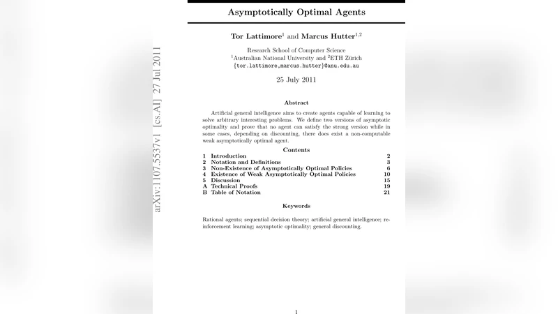 Asymptotically Optimal Agents