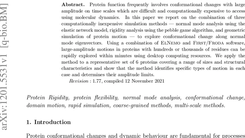 Rapid simulation of protein motion: merging flexibility, rigidity and   normal mode analyses
