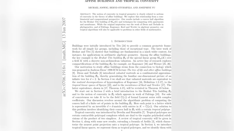 Affine Buildings and Tropical Convexity