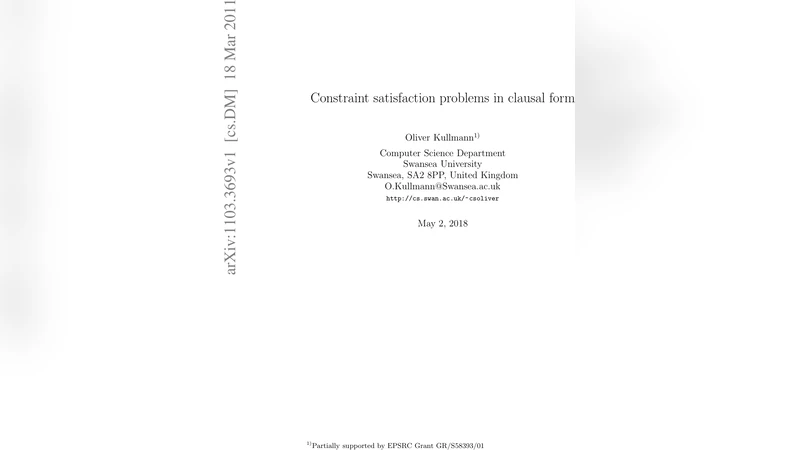 Constraint satisfaction problems in clausal form