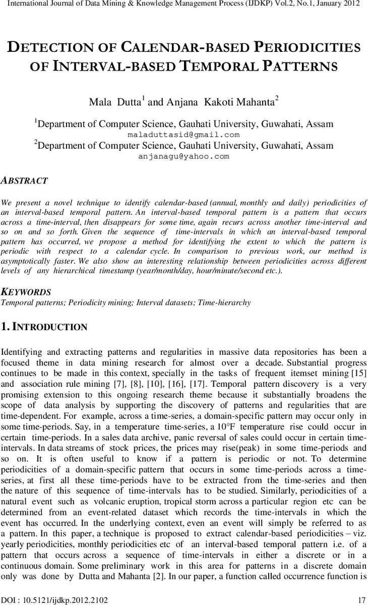 Detection of Calendar-Based Periodicities of Interval-Based Temporal   Patterns