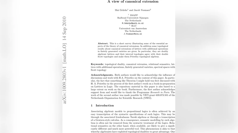 A view of canonical extension