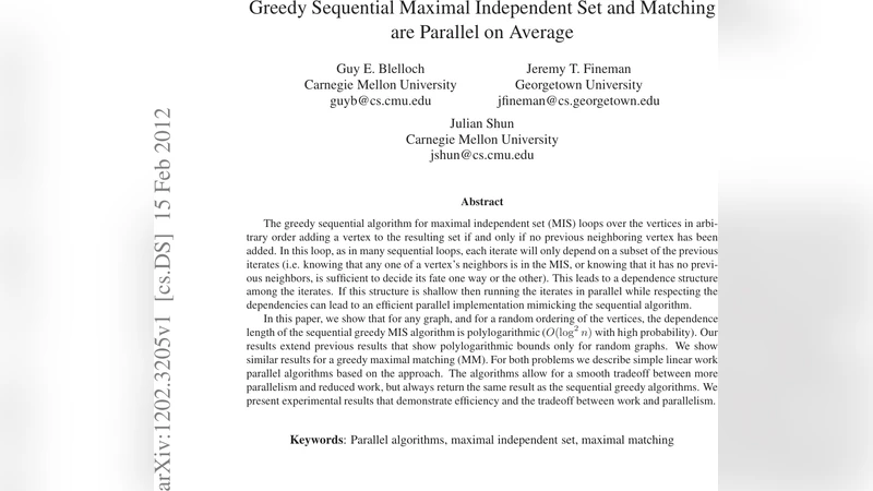 Greedy Sequential Maximal Independent Set and Matching are Parallel on   Average