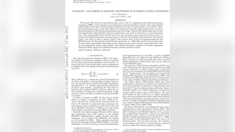 Wavemoth -- Fast spherical harmonic transforms by butterfly matrix   compression