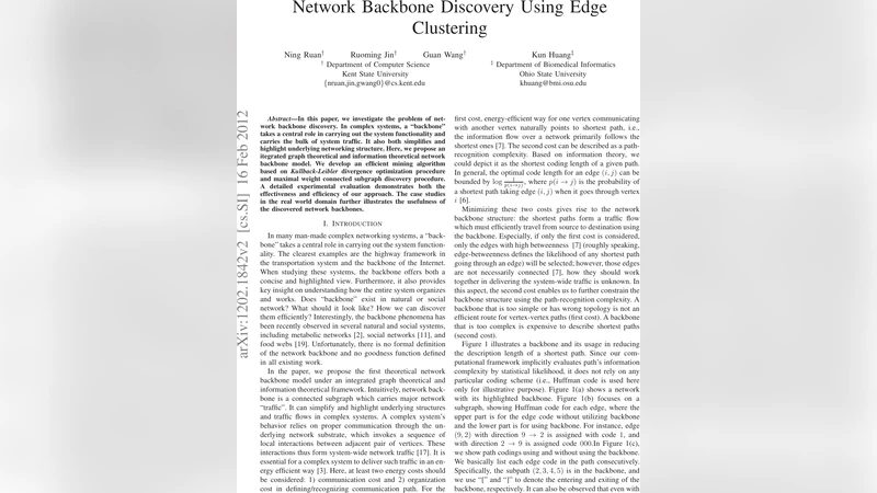 Network Backbone Discovery Using Edge Clustering