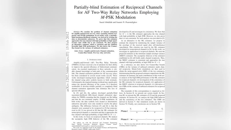 Partially-blind Estimation of Reciprocal Channels for AF Two-Way Relay   Networks Employing M-PSK Modulation