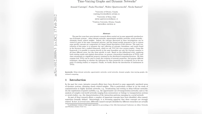 Time-Varying Graphs and Dynamic Networks