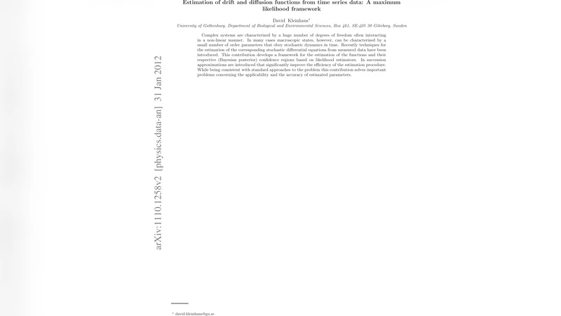 Estimation of drift and diffusion functions from time series data: A   maximum likelihood framework