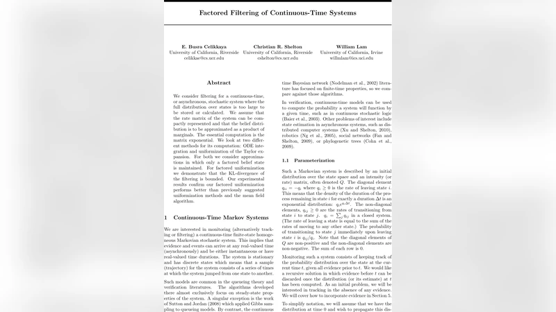 Factored Filtering of Continuous-Time Systems