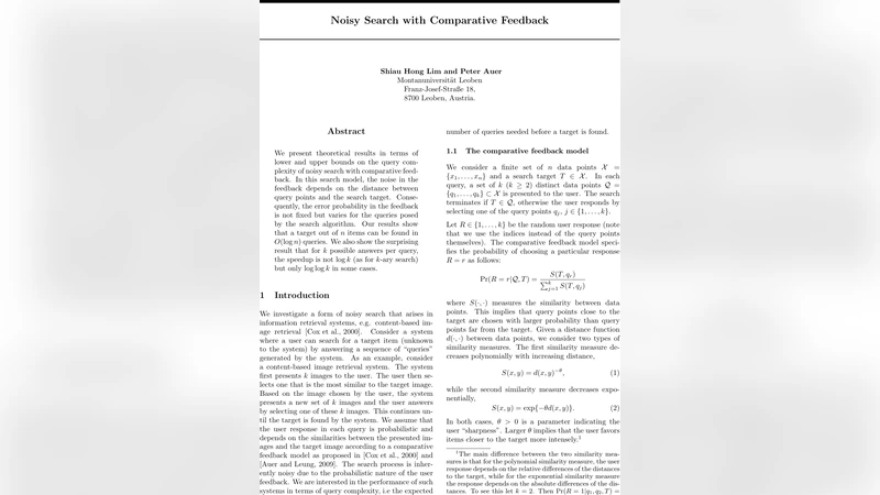 Noisy Search with Comparative Feedback