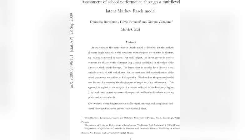 Assessment of school performance through a multilevel latent Markov   Rasch model