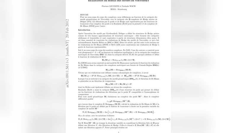 Realisations de Hodge des motifs de Voevodsky