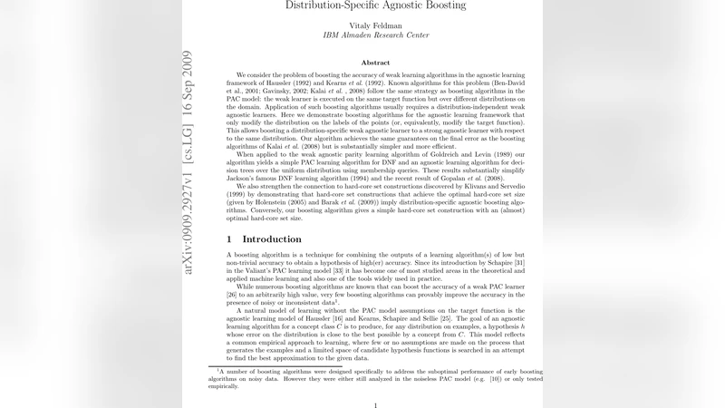 Distribution-Specific Agnostic Boosting