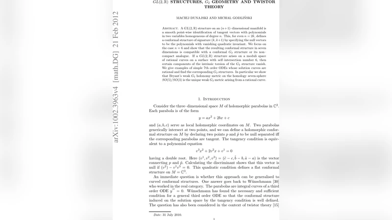 GL(2, R) structures, G_2 geometry and twistor theory
