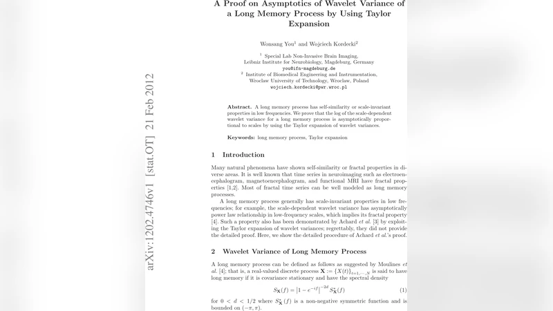 A Proof on Asymptotics of Wavelet Variance of a Long Memory Process by   Using Taylor Expansion