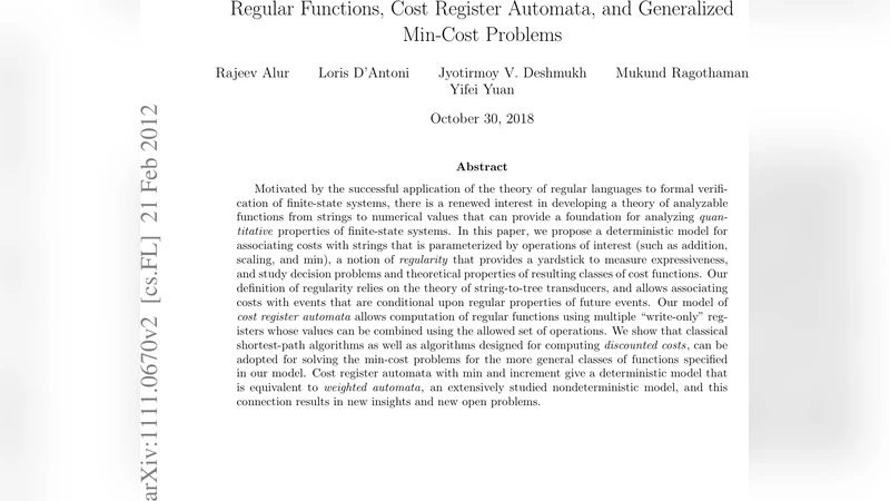 Regular Functions, Cost Register Automata, and Generalized Min-Cost   Problems