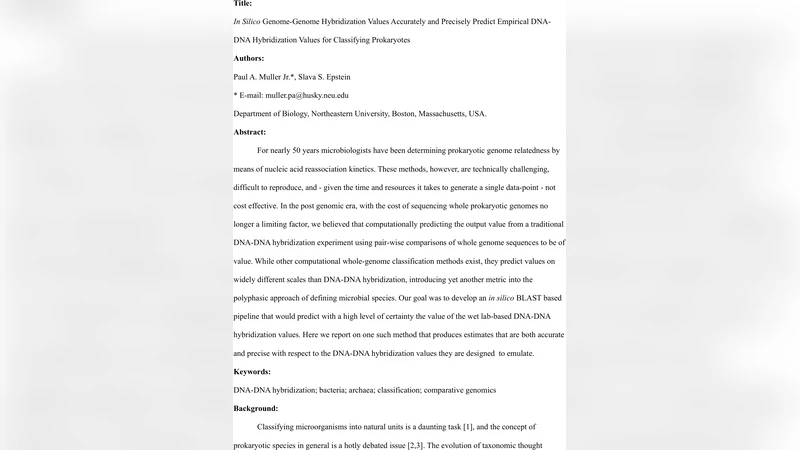 In Silico Genome-Genome Hybridization Values Accurately and Precisely   Predict Empirical DNA-DNA Hybridization Values for Classifying Prokaryotes