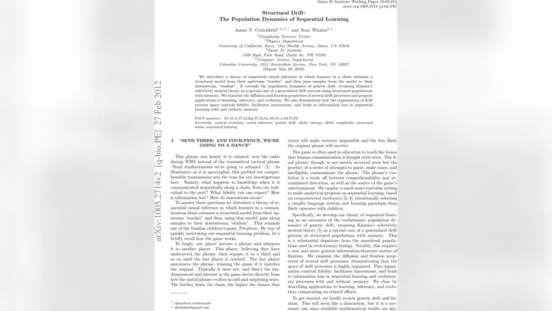 Structural Drift: The Population Dynamics of Sequential Learning