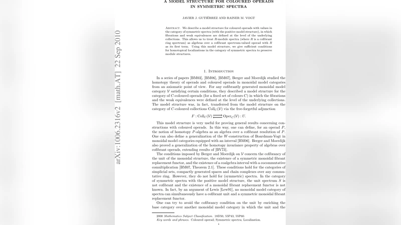 A model structure for coloured operads in symmetric spectra