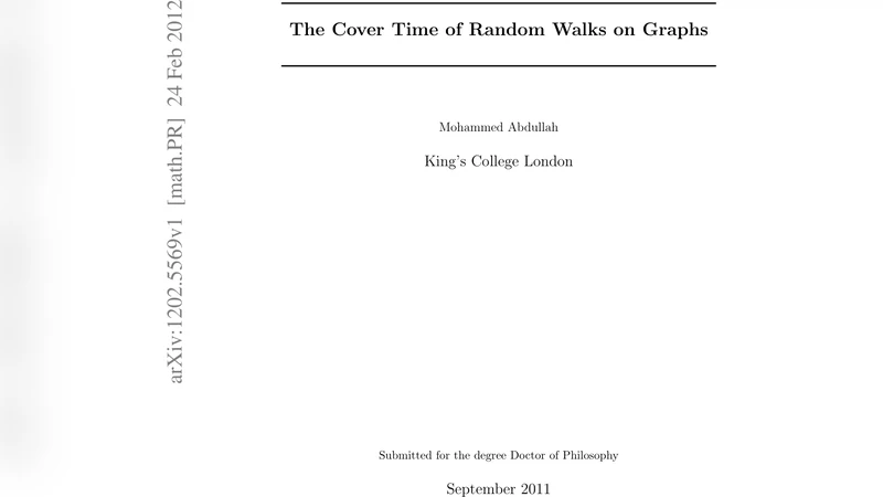 The Cover Time of Random Walks on Graphs