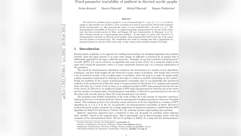 Fixed-parameter tractability of multicut in directed acyclic graphs