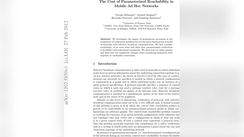 The Cost of Parameterized Reachability in Mobile Ad Hoc Networks