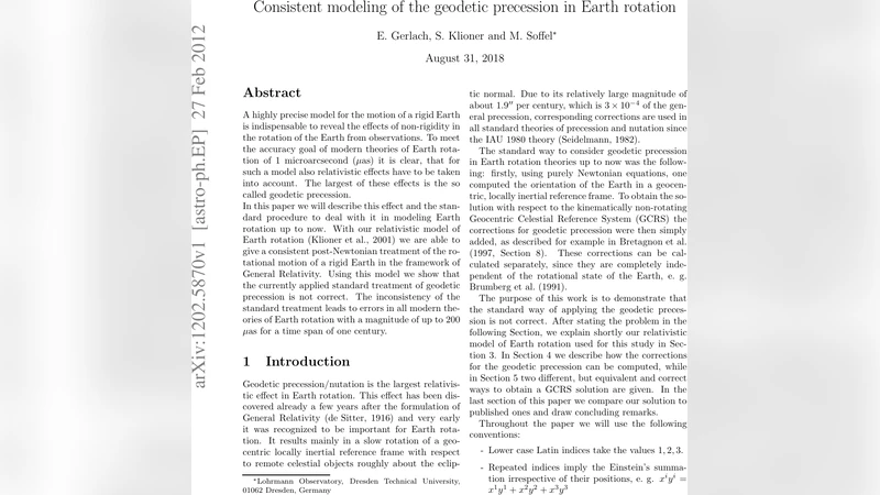 Consistent modeling of the geodetic precession in Earth rotation
