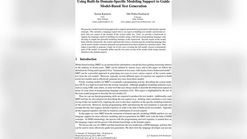 Using Built-In Domain-Specific Modeling Support to Guide Model-Based   Test Generation