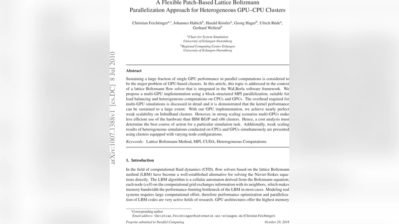 A Flexible Patch-Based Lattice Boltzmann Parallelization Approach for   Heterogeneous GPU-CPU Clusters