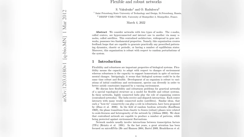 Flexible and robust networks