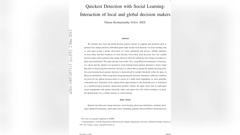 Quickest Detection with Social Learning: Interaction of local and global   decision makers