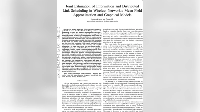 Joint Approximation of Information and Distributed Link-Scheduling   Decisions in Wireless Networks